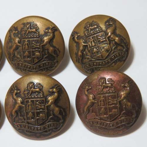 South African Defense Force Military uniform Buttons - Set of 6 - Made by Buttons Limited