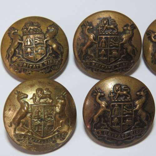 South African Defense Force Military uniform Buttons - Set of 6 - Made by Buttons Limited