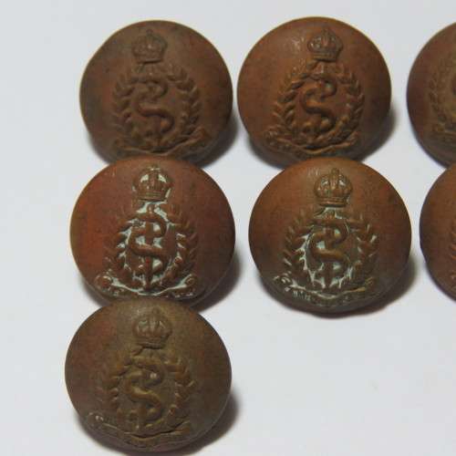 SA Medical Corps WW2 and earlier - Lot of 7 small brown buttons
