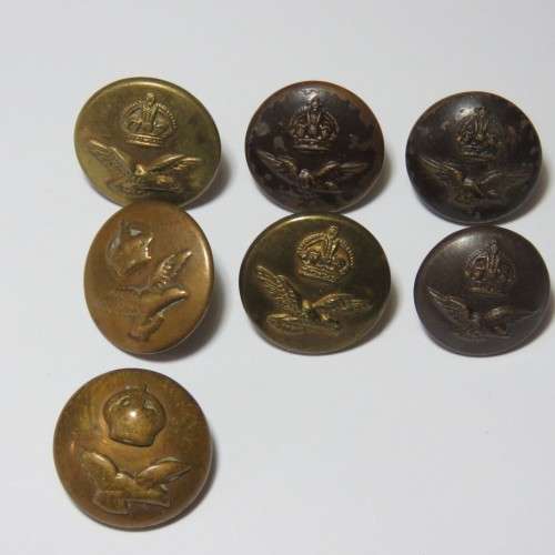 South African Air force buttons - 7 Smaller size buttons - All different makers