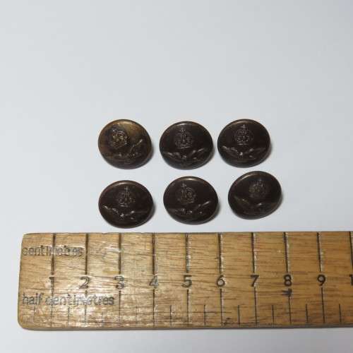 South African Air force buttons wartime blackened lot of 6 smaller buttons