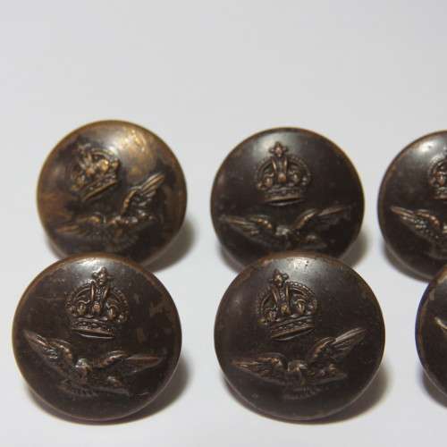 South African Air force buttons wartime blackened lot of 6 smaller buttons