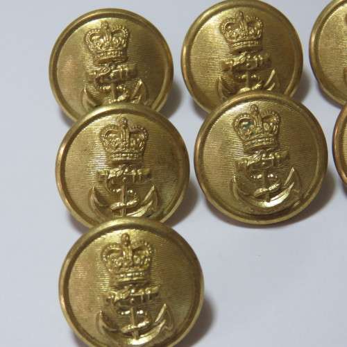 Royal Navy lot of 7 buttons Queens crown all made by Firmin, London