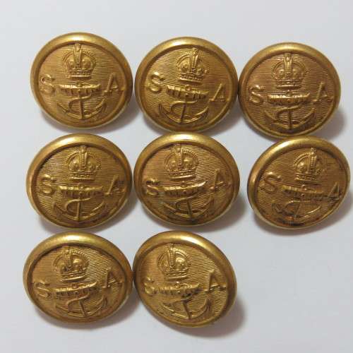 South African Navy - Lot of 8 buttons made by Metal Art, Pretoria