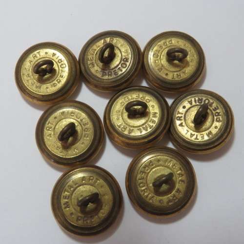 South African Navy - Lot of 8 buttons made by Metal Art, Pretoria
