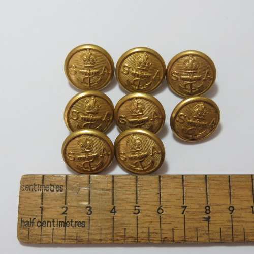 South African Navy - Lot of 8 buttons made by Metal Art, Pretoria