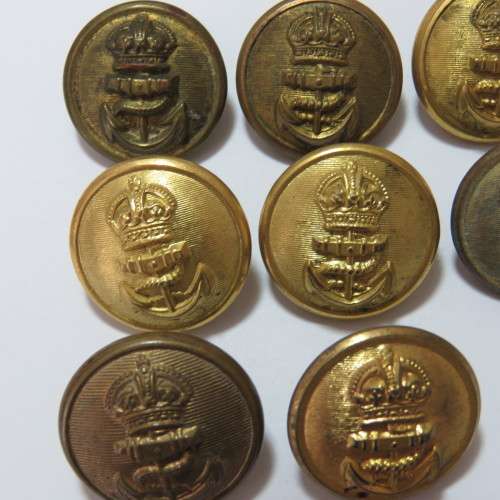 Royal Navy buttons - Lot of 8 from 4 different makers