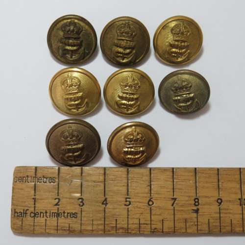 Royal Navy buttons - Lot of 8 from 4 different makers