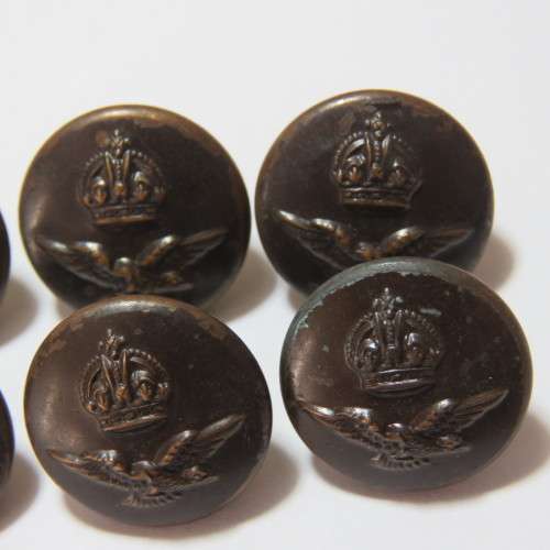 South African Air force buttons - Lot of 6 wartime blackened smaller size buttons