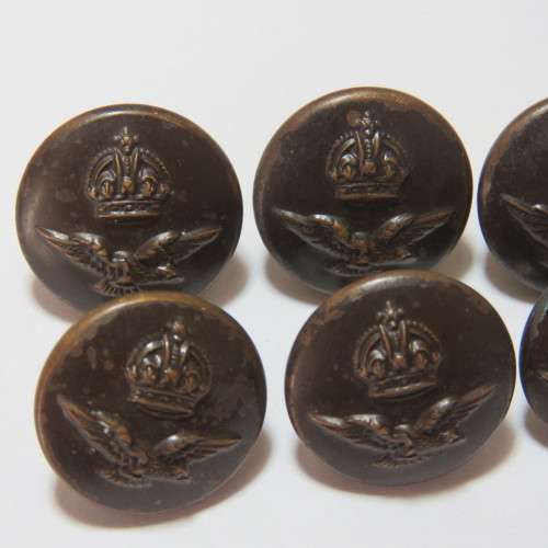 South African Air force buttons - Lot of 6 wartime blackened smaller size buttons