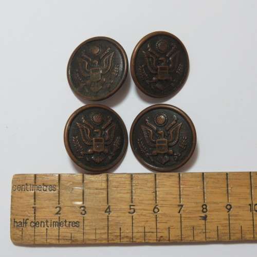 US Army General Service buttons lot of 4 Scoville MFG Co buttons made 1902 to 1918