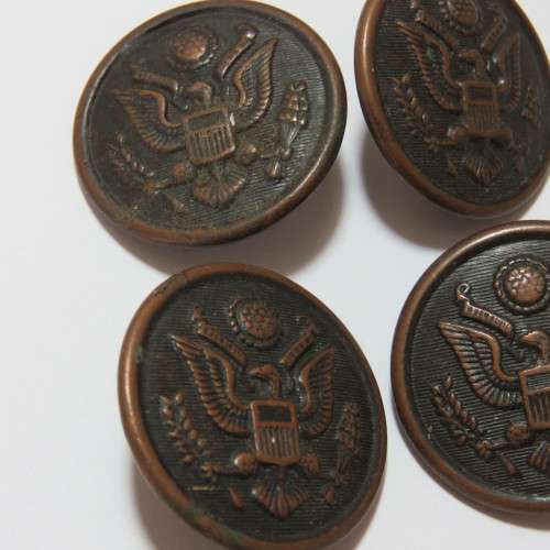 US Army General Service buttons lot of 4 Scoville MFG Co buttons made 1902 to 1918