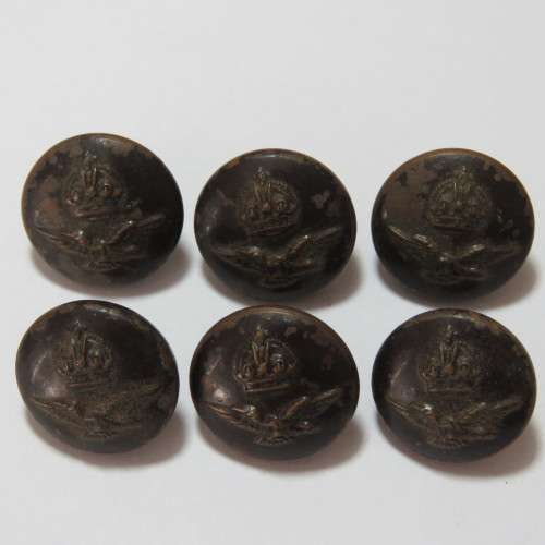 South African Air force buttons lot of 6 blackened wartime smaller size buttons
