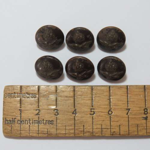 South African Air force buttons lot of 6 blackened wartime smaller size buttons