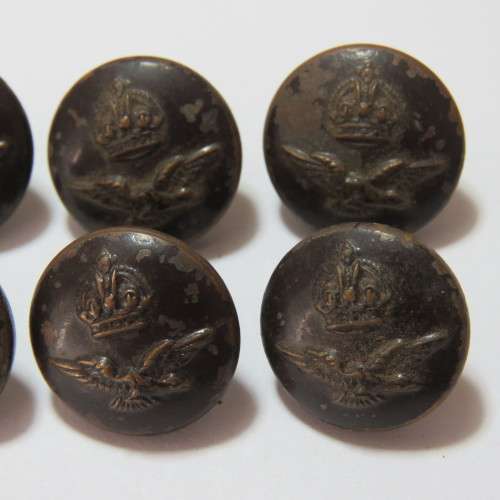 South African Air force buttons lot of 6 blackened wartime smaller size buttons