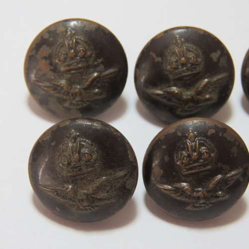 South African Air force buttons lot of 6 blackened wartime smaller size buttons
