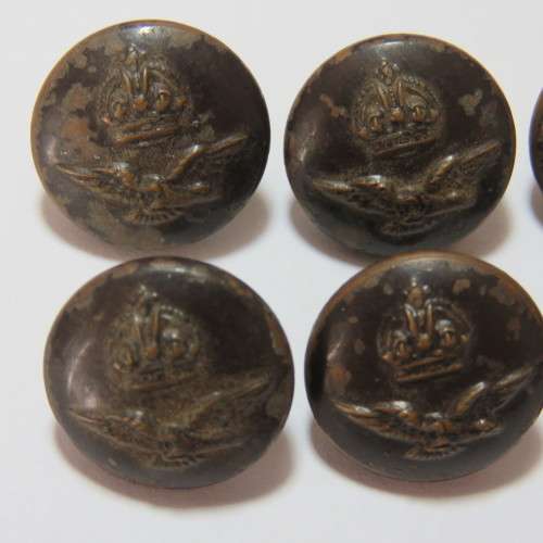 South African Air force buttons lot of 6 blackened wartime smaller size buttons