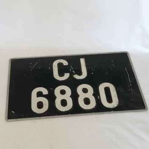 Vintage Aluminum number plate - CJ 6880 - Paarl