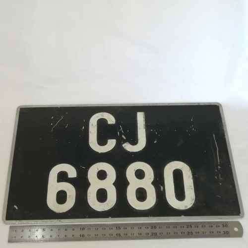 Vintage Aluminum number plate - CJ 6880 - Paarl