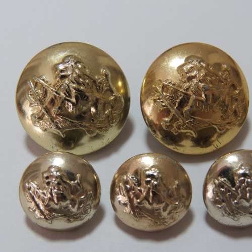 BSAP Lot of 7 uniform buttons - No back markings - 2 Large and 5 small