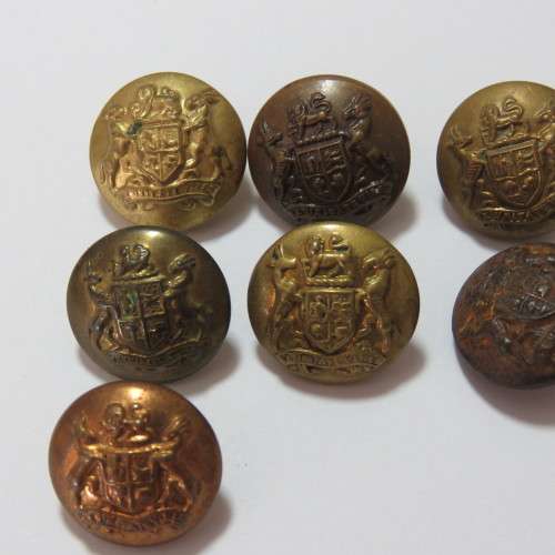 South African Defense Force military buttons - Lot of 7 small buttons - All from different makers