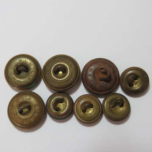 British Military Brass buttons - 4 Large and 4 medium - As a lot