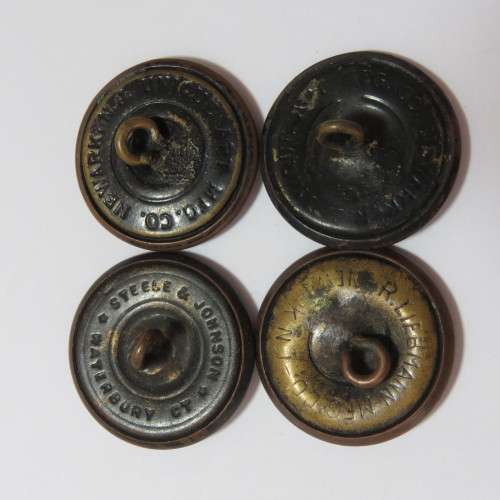 US Army General Service buttons lot of 4 - All different makers - Found in South Africa