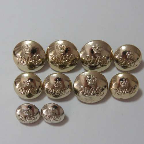 Rhodesia and Nyasaland Army Service Corps lot of 10 buttons - 4 Medium - 4 Small - 2 Pocket