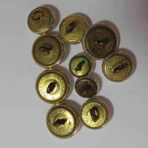 Rhodesia and Nyasaland Army Service Corps lot of 10 buttons - 4 Medium - 4 Small - 2 Pocket