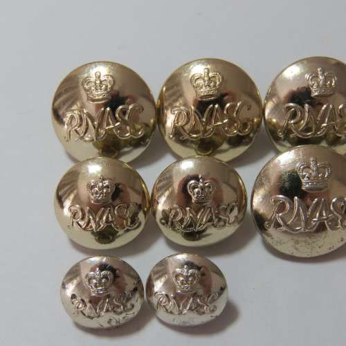 Rhodesia and Nyasaland Army Service Corps lot of 10 buttons - 4 Medium - 4 Small - 2 Pocket