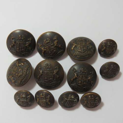 South African Defense Force military buttons wartime blackened lot of 12 buttons