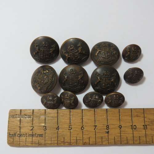 South African Defense Force military buttons wartime blackened lot of 12 buttons