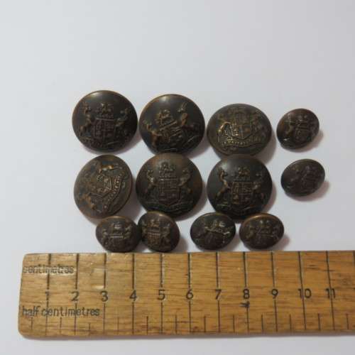 South African Defense Force military buttons wartime blackened lot of 12 buttons