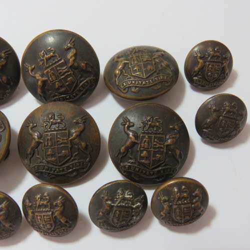 South African Defense Force military buttons wartime blackened lot of 12 buttons