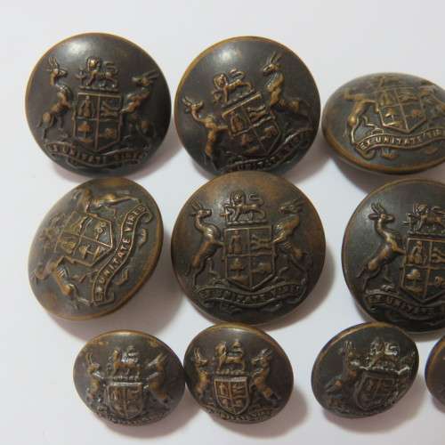 South African Defense Force military buttons wartime blackened lot of 12 buttons