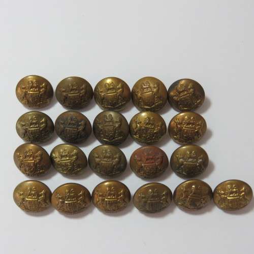 South African Defense Force military buttons - Lot of 20 small buttons made by BandP Ltd, Birmingham