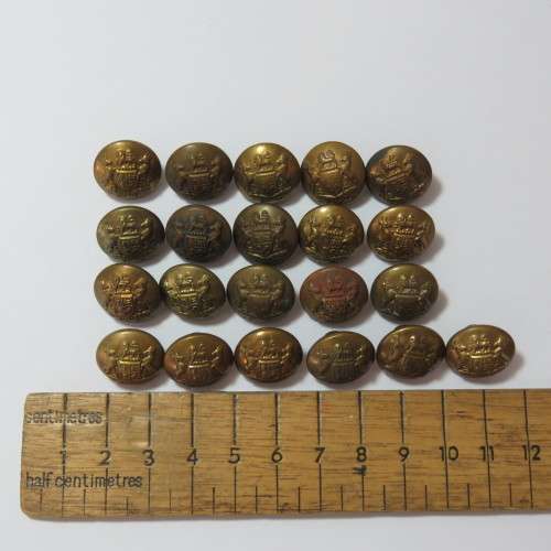 South African Defense Force military buttons - Lot of 20 small buttons made by BandP Ltd, Birmingham
