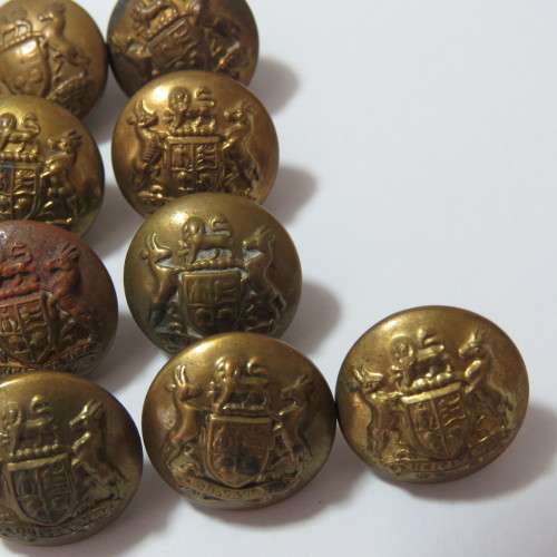 South African Defense Force military buttons - Lot of 20 small buttons made by BandP Ltd, Birmingham