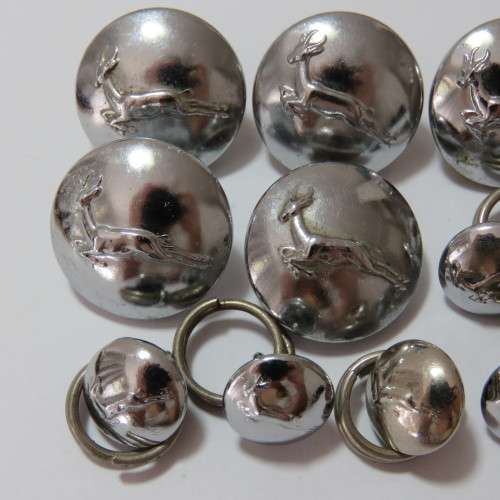 South African Defense Force Springbok buttons - 5 Coat and 5 pocket buttons - Post 1976
