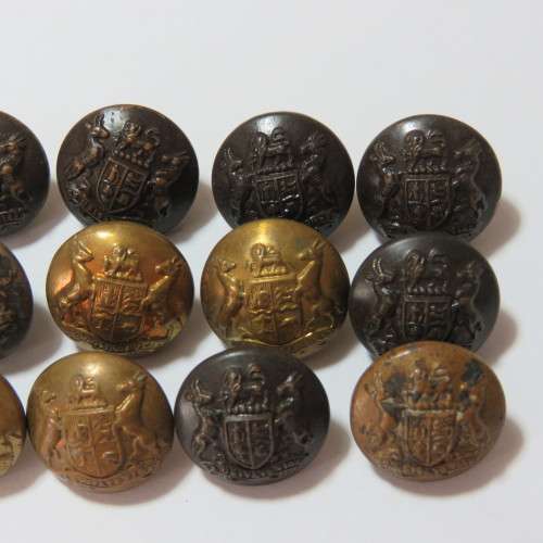 South African Defense Force military buttons - Lot of 6 small wartime and 6 small peacetime buttons