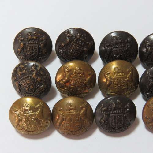South African Defense Force military buttons - Lot of 6 small wartime and 6 small peacetime buttons