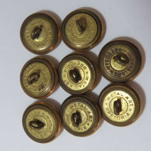 South African Navy - Lot of 8 buttons made by Metal Art, Pretoria