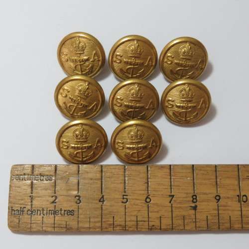 South African Navy - Lot of 8 buttons made by Metal Art, Pretoria