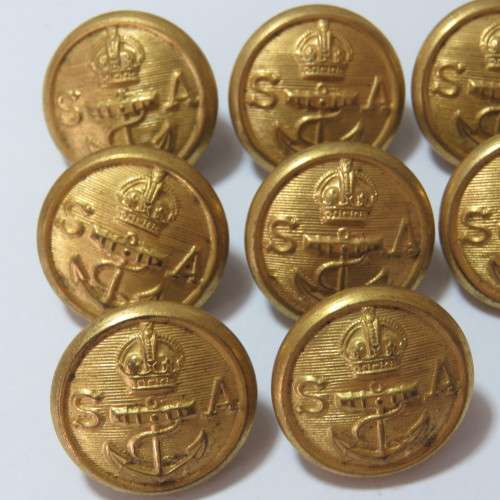 South African Navy - Lot of 8 buttons made by Metal Art, Pretoria