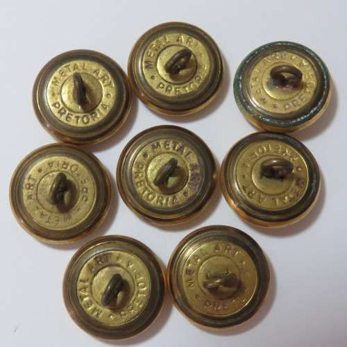 South African Navy - Lot of 8 buttons made by Metal Art, Pretoria