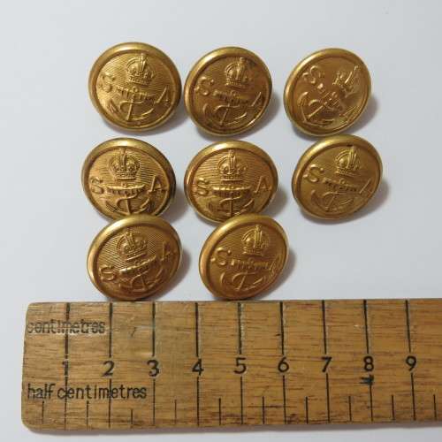 South African Navy - Lot of 8 buttons made by Metal Art, Pretoria