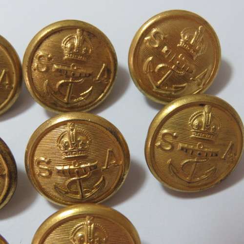 South African Navy - Lot of 8 buttons made by Metal Art, Pretoria