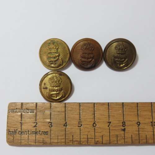 Royal Navy buttons - King`s crown lot of 4 different makers