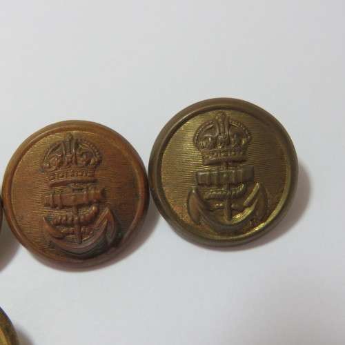 Royal Navy buttons - King`s crown lot of 4 different makers