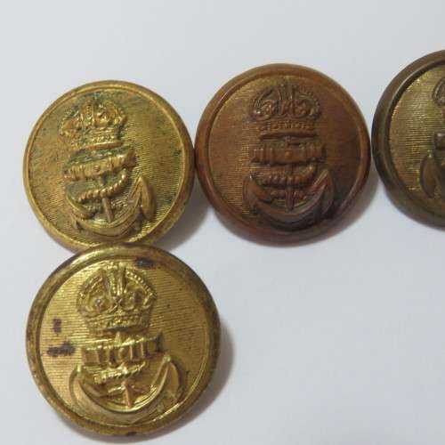 Royal Navy buttons - King`s crown lot of 4 different makers